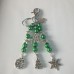 Sleutelhanger tassenhanger kerst groen met zilverkleur